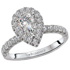 Pear  Lab Grown Diamond  Halo Semi-Mount Diamond Ring