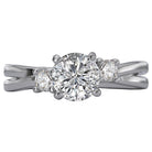 Round  Lab Grown Diamond  3-Stone Semi-Mount Diamond Ring