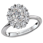Oval  Lab Grown Diamond  Halo Semi-Mount Diamond Ring