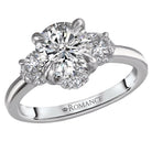 Round  Lab Grown Diamond  3 Stone Semi-Mount Diamond Ring