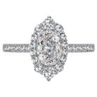 Oval  Lab Grown Diamond  Halo Semi-Mount Diamond Ring