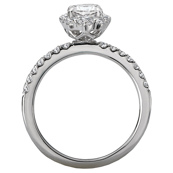Oval  Lab Grown Diamond  Halo Semi-Mount Diamond Ring