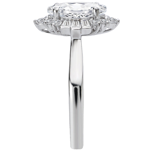 Marquise  Lab Grown Diamond  Halo Semi-Mount Diamond Ring