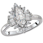 Marquise  Lab Grown Diamond  Halo Semi-Mount Diamond Ring