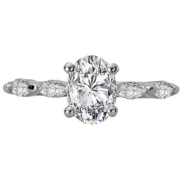Oval  Lab Grown Diamond  Classic Semi-Mount Diamond Ring