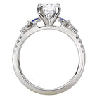 Round  Lab Grown Diamond  Sapphire and Diamond Semi-Mount Ring