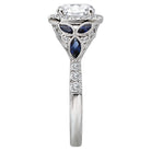 Round  Lab Grown Diamond  Sapphire and Diamond Semi-Mount Ring