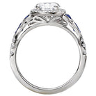 Round  Lab Grown Diamond  Sapphire and Diamond Semi-Mount Ring