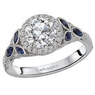 Round  Lab Grown Diamond  Sapphire and Diamond Semi-Mount Ring