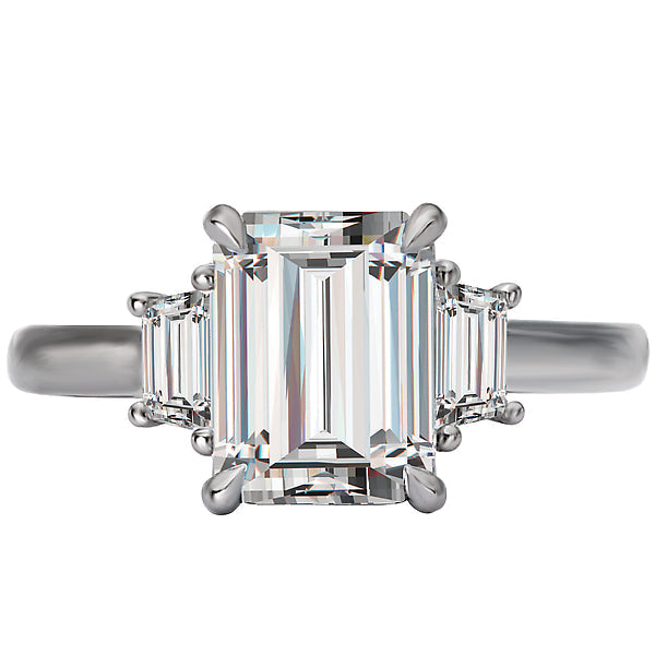 Emerald Custom Semi-MountLab Grown Diamond Ring