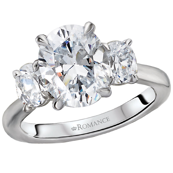 Oval  Lab Grown Diamond  Custom Semi-Mount Diamond Ring