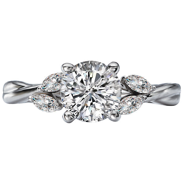 Round  Lab Grown Diamond  Classic Semi-Mount Diamond Ring