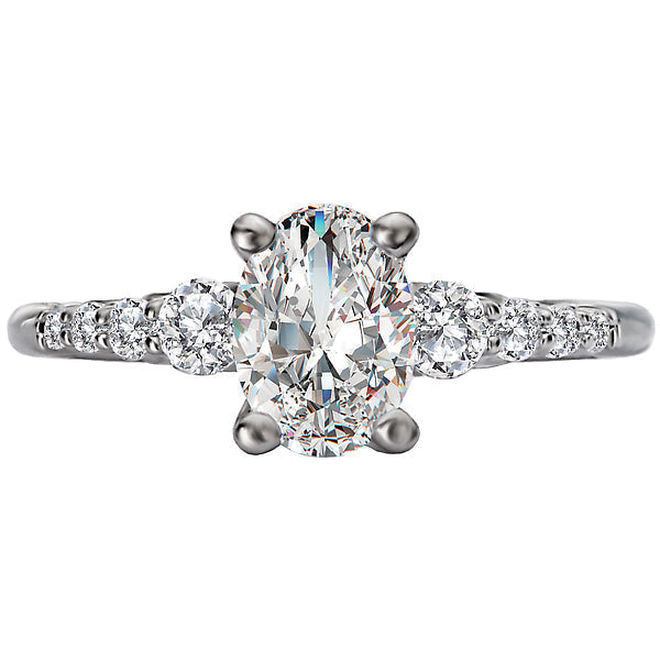 Oval  Lab Grown Diamond  Classic Diamond Semi-Mount Engagement Ring