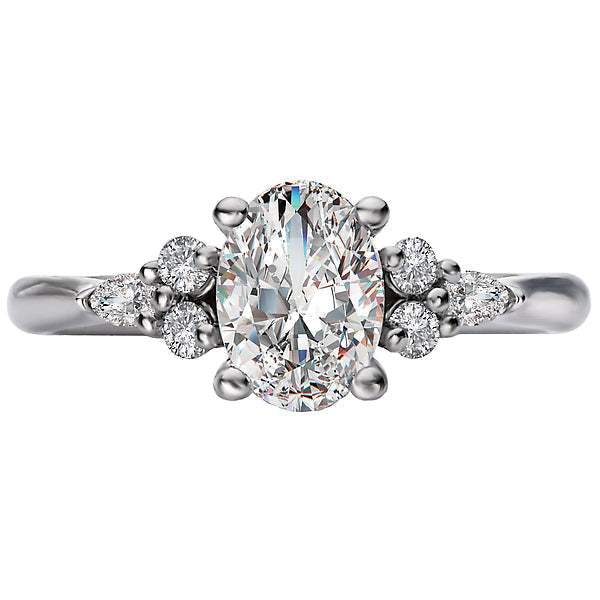 Oval  Lab Grown Diamond  Diamond Semi-Mount Engagement Ring
