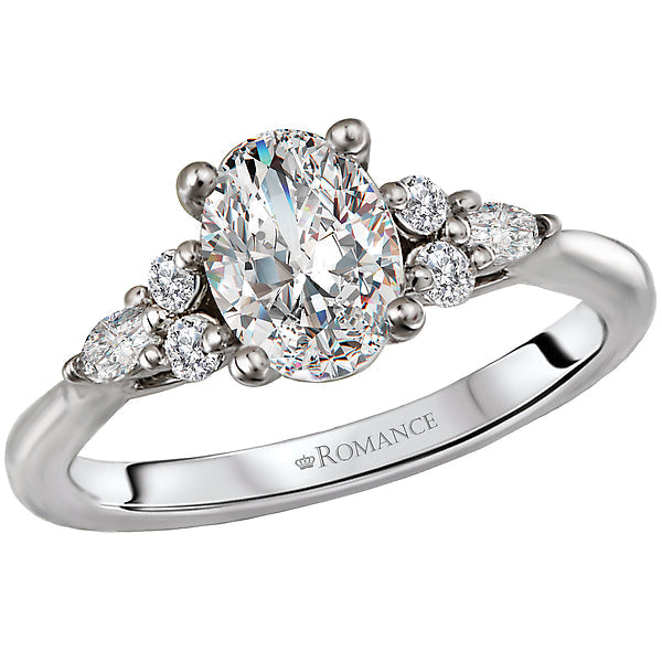 Oval  Lab Grown Diamond  Diamond Semi-Mount Engagement Ring