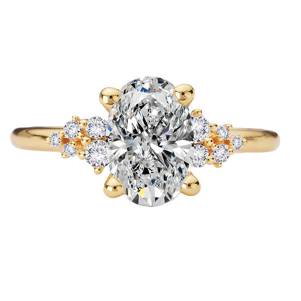 Oval Semi-Mount Diamond Engagement Ring