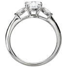 Round  Lab Grown Diamond  Diamond Semi-Mount 3-Stone Engagement Ring