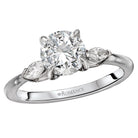 Round  Lab Grown Diamond  Diamond Semi-Mount 3-Stone Engagement Ring