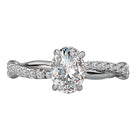Oval  Lab Grown Diamond  Semi-Mount Diamond Engagement Ring