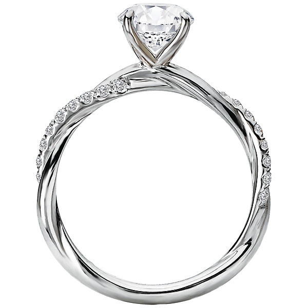 Round  Lab Grown Diamond  Semi-Mount Diamond Engagement Ring