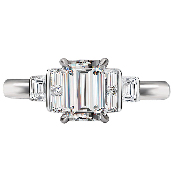 Emerald  Lab Grown Diamond  Diamond Semi-Mount Engagement Ring