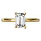 Emerald  Lab Grown Diamond  Diamond Hidden Halo Engagement Ring