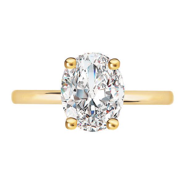 Oval Lab Grown Diamond Hidden Halo Engagement Ring