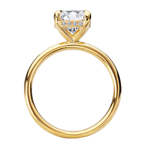 Oval Lab Grown Diamond Hidden Halo Engagement Ring