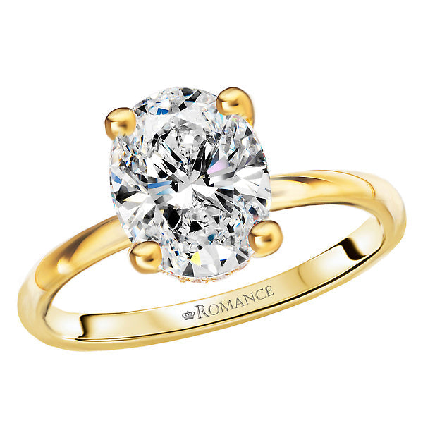 Oval Lab Grown Diamond Hidden Halo Engagement Ring