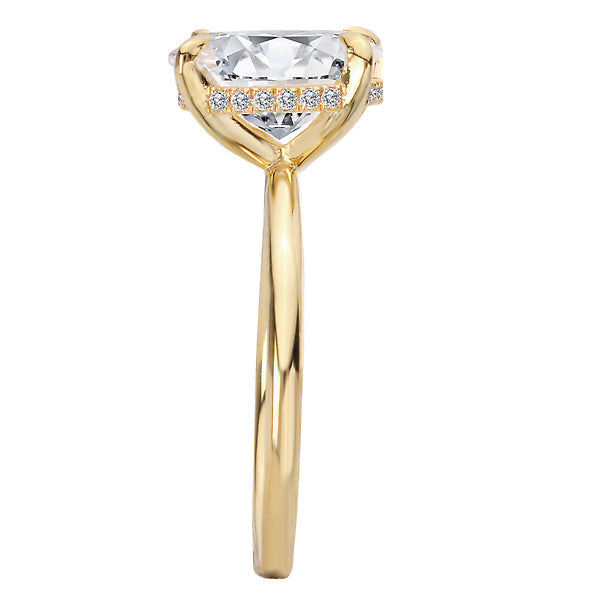 Oval Lab Grown Diamond Hidden Halo Engagement Ring