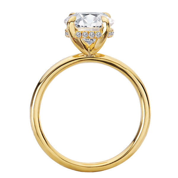 Oval Lab Grown Diamond Hidden Halo Engagement Ring