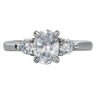 Oval  Lab Grown Diamond  3-Stone Semi-Mount Diamond Ring