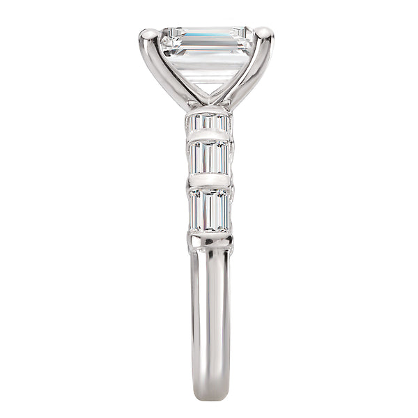 Emerald Semi-Mount Lab Grown Diamond Engagement Ring