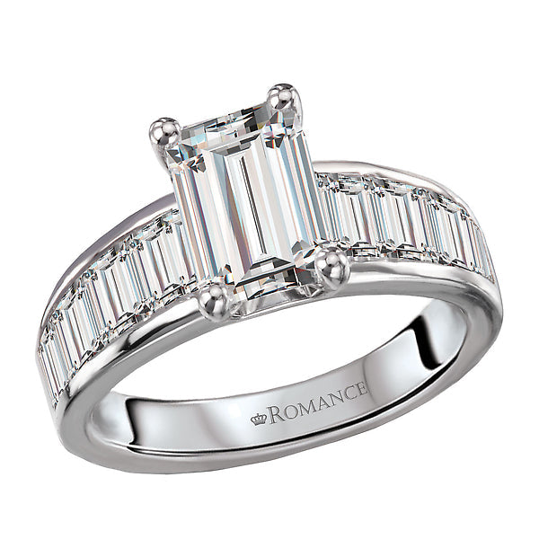 Emerald Lab Grown Baguette Diamond Engagement Ring