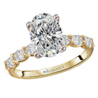 Oval 4 Prong Peg Head Semi-Mount Lab Grown Diamond Engagment Ring