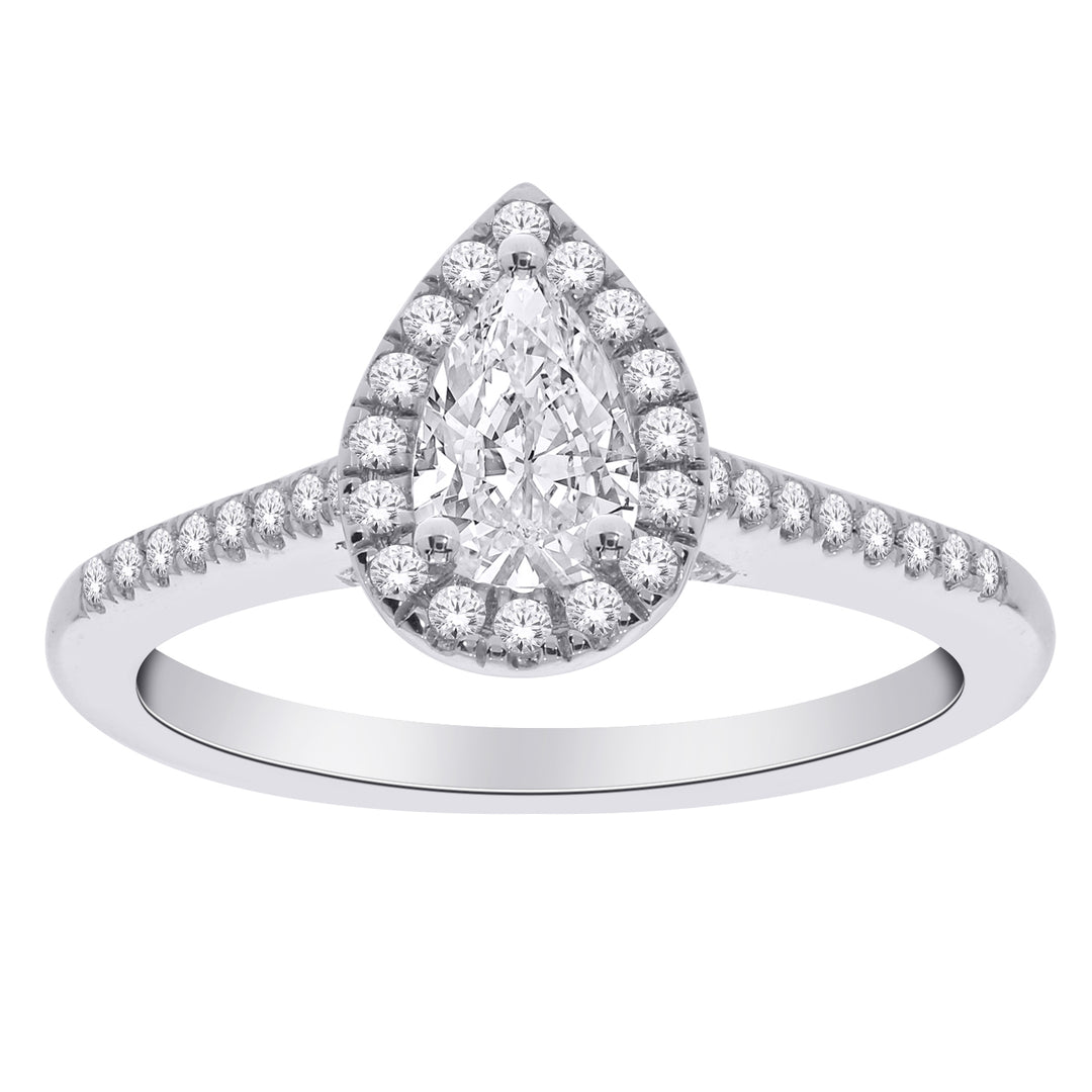 1CT Lab Grown Engagement Rings with Accent Diamonds
