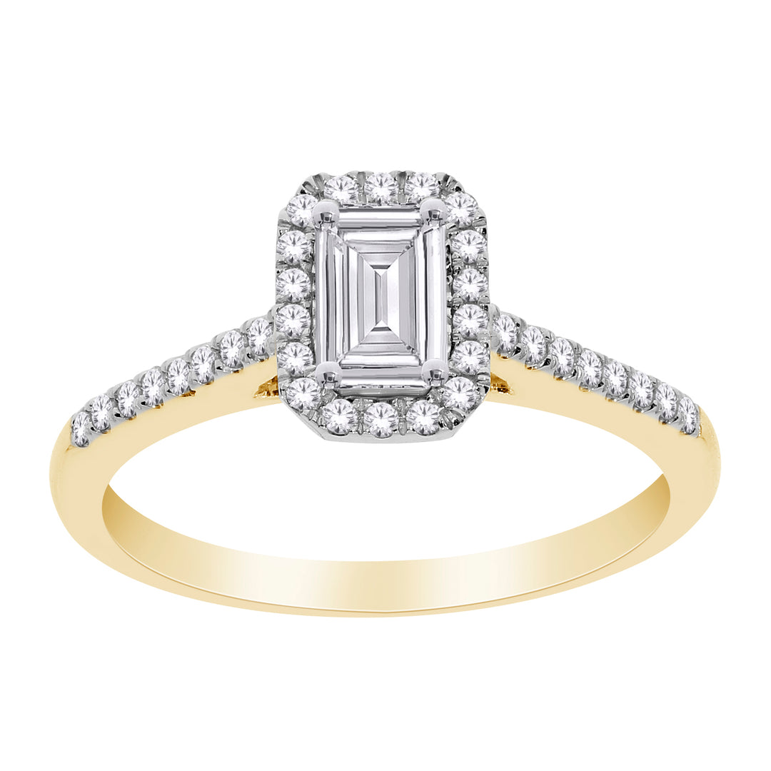 1CT Lab Grown Engagement Rings with Accent Diamonds