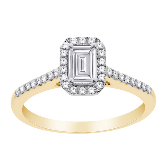 1CT Lab Grown Engagement Rings with Accent Diamonds