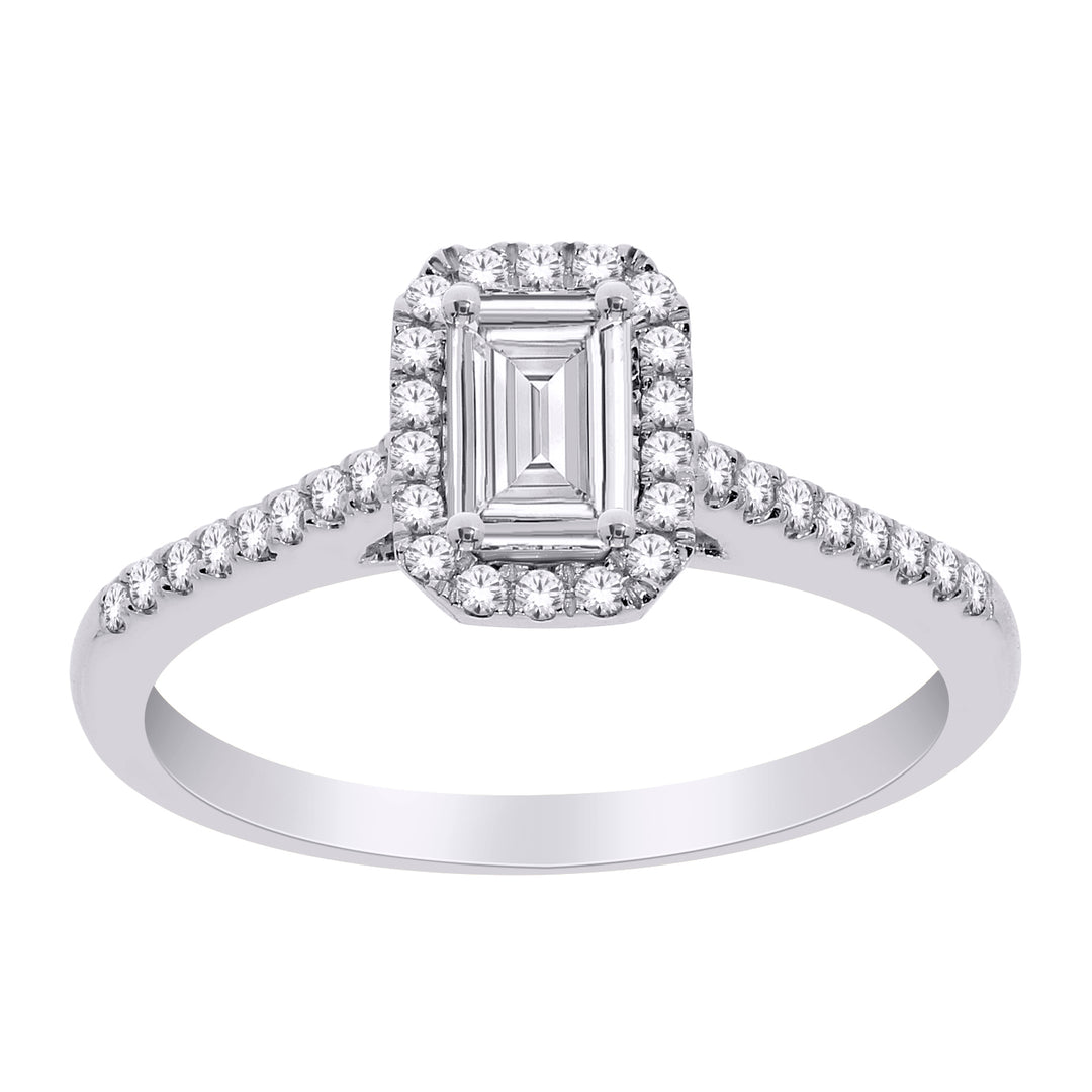 1CT Lab Grown Engagement Rings with Accent Diamonds