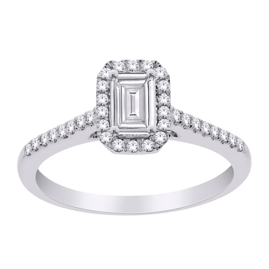 1CT Lab Grown Engagement Rings with Accent Diamonds