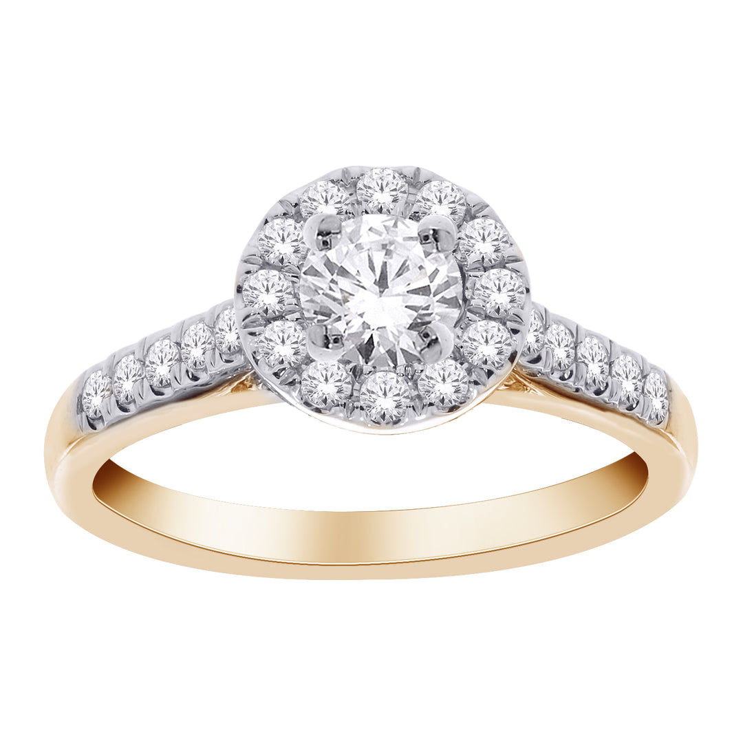 1CT Lab Grown Engagement Rings with Accent Diamonds