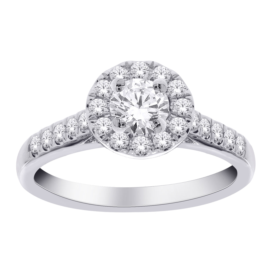 1CT Lab Grown Engagement Rings with Accent Diamonds