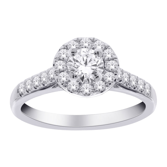 1CT Lab Grown Engagement Rings with Accent Diamonds