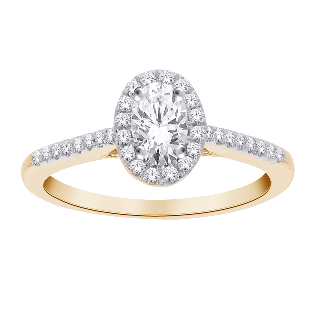 1CT Lab Grown Engagement Rings with Accent Diamonds