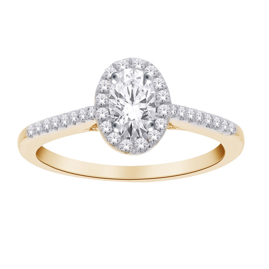 1CT Lab Grown Engagement Rings with Accent Diamonds