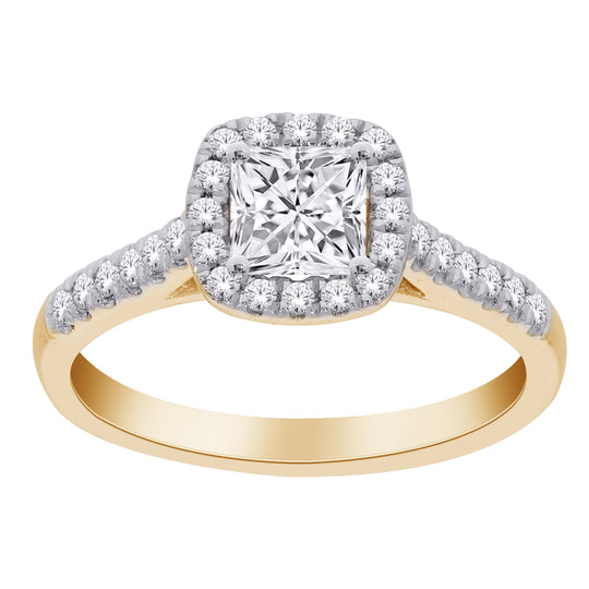 1CT Lab Grown Engagement Rings with Accent Diamonds