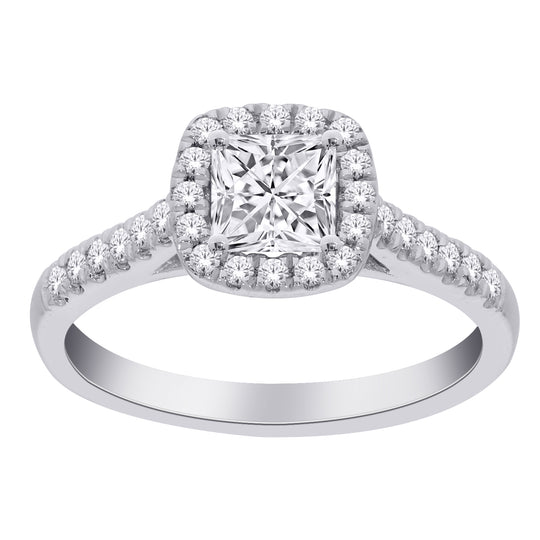 1CT Lab Grown Engagement Rings with Accent Diamonds