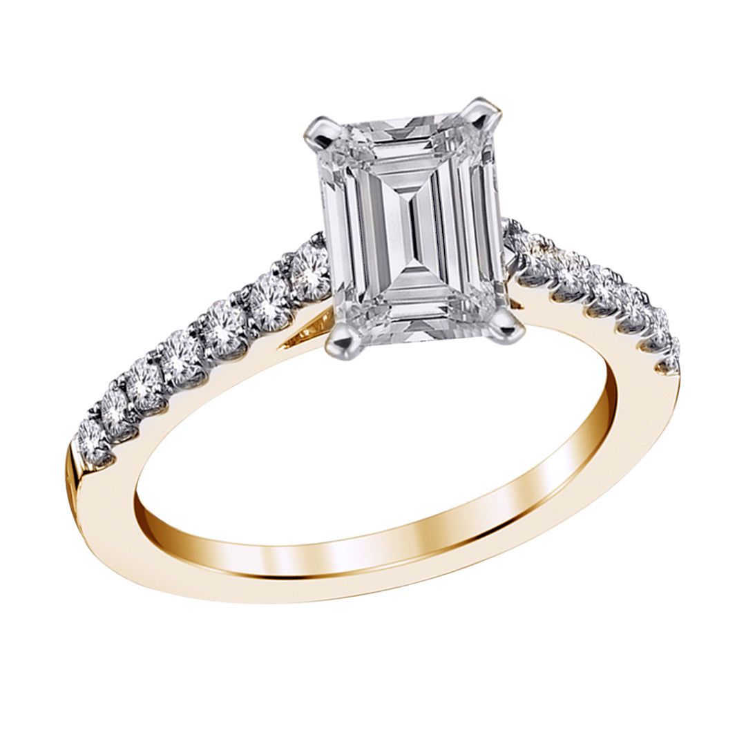 1CT Lab Grown Engagement Rings with Accent Diamonds