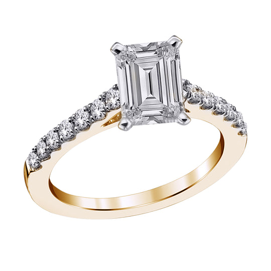 1CT Lab Grown Engagement Rings with Accent Diamonds