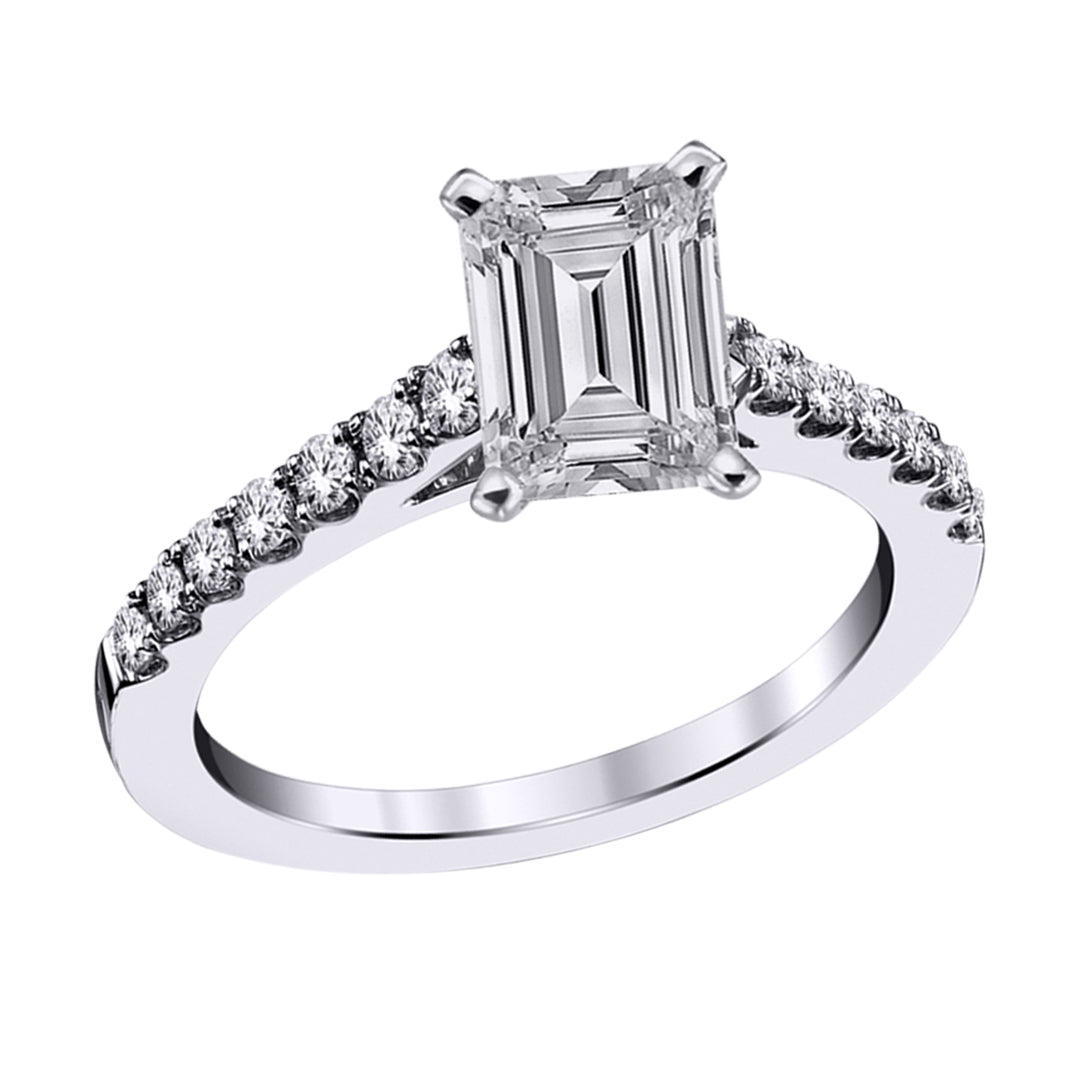 1CT Lab Grown Engagement Rings with Accent Diamonds